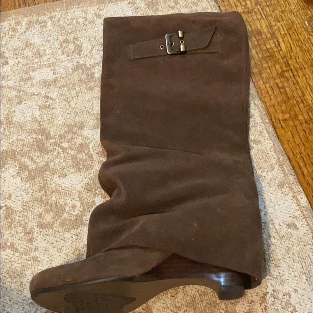 Brown suede boots